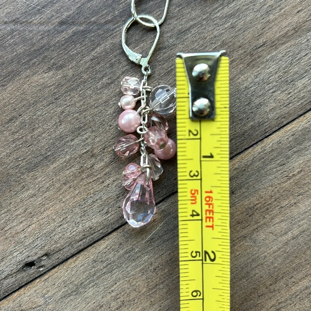 Pink beaded earrings